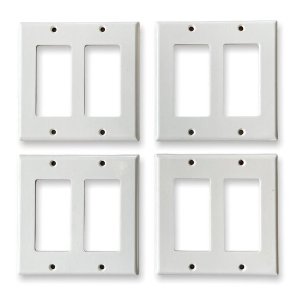 Pack of 4 Leviton 2-Gang GFCI Outlet Cover Plates - Picture 12 of 14